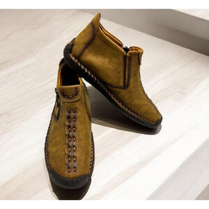 Soft Leather Mens Casual Ankle Boots Fashion Loafers Moccasins Non-Slip EUR 44